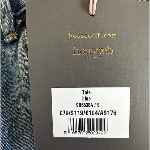 HOUSE Of CB ‘Tate’ Blue Vintage Fit Antique wash high waist jeans. Size S. NWT. - Picture 5 of 11